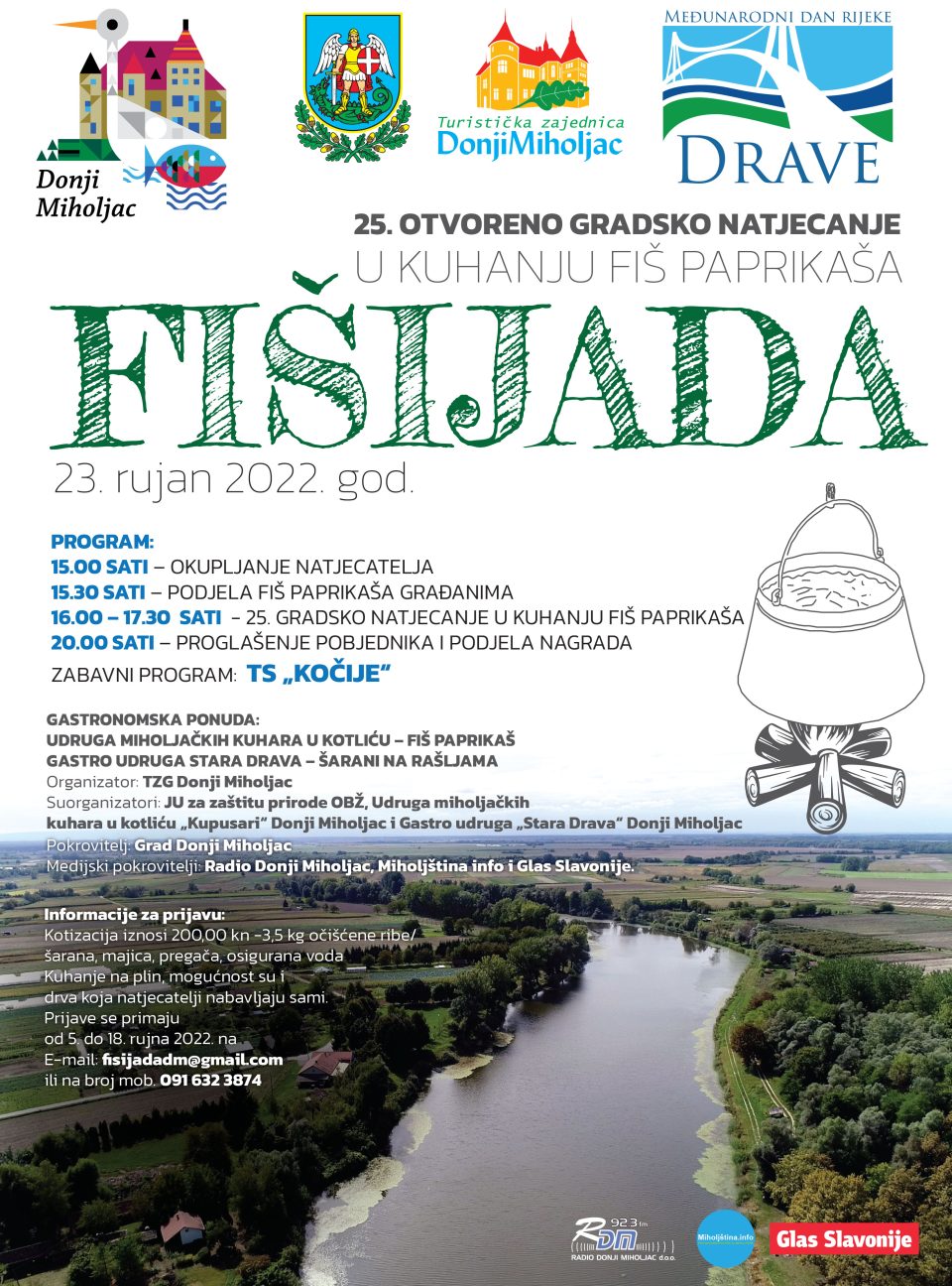Otvoreno gradsko natjecanje u kuhanju fiš paprikaša 25. Fišijada Donji Miholjac