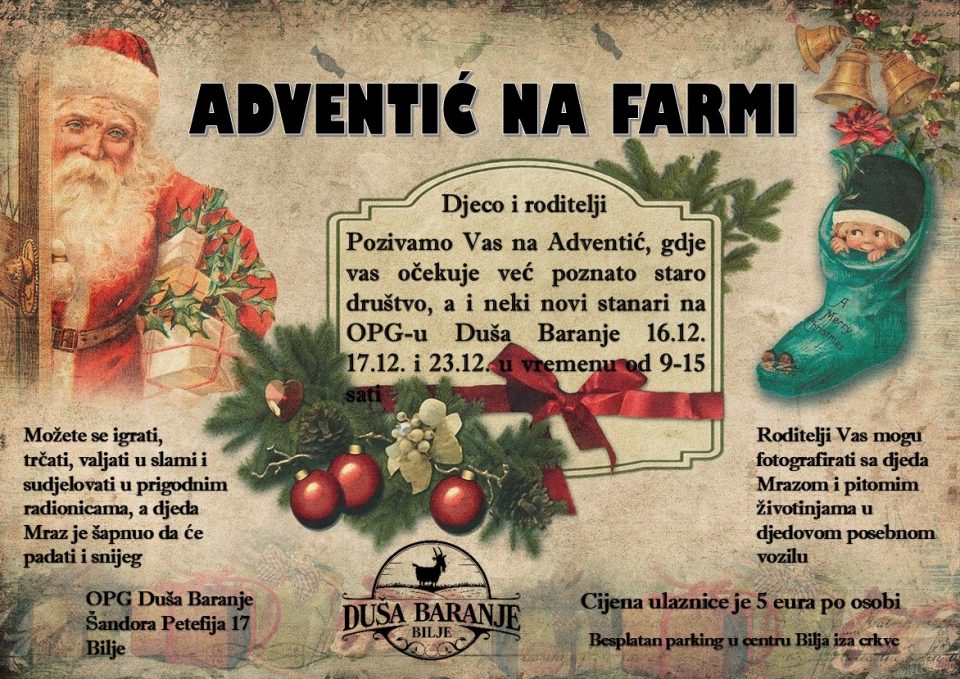 Adventić na farmi OPG Duša Baranje u Bilju